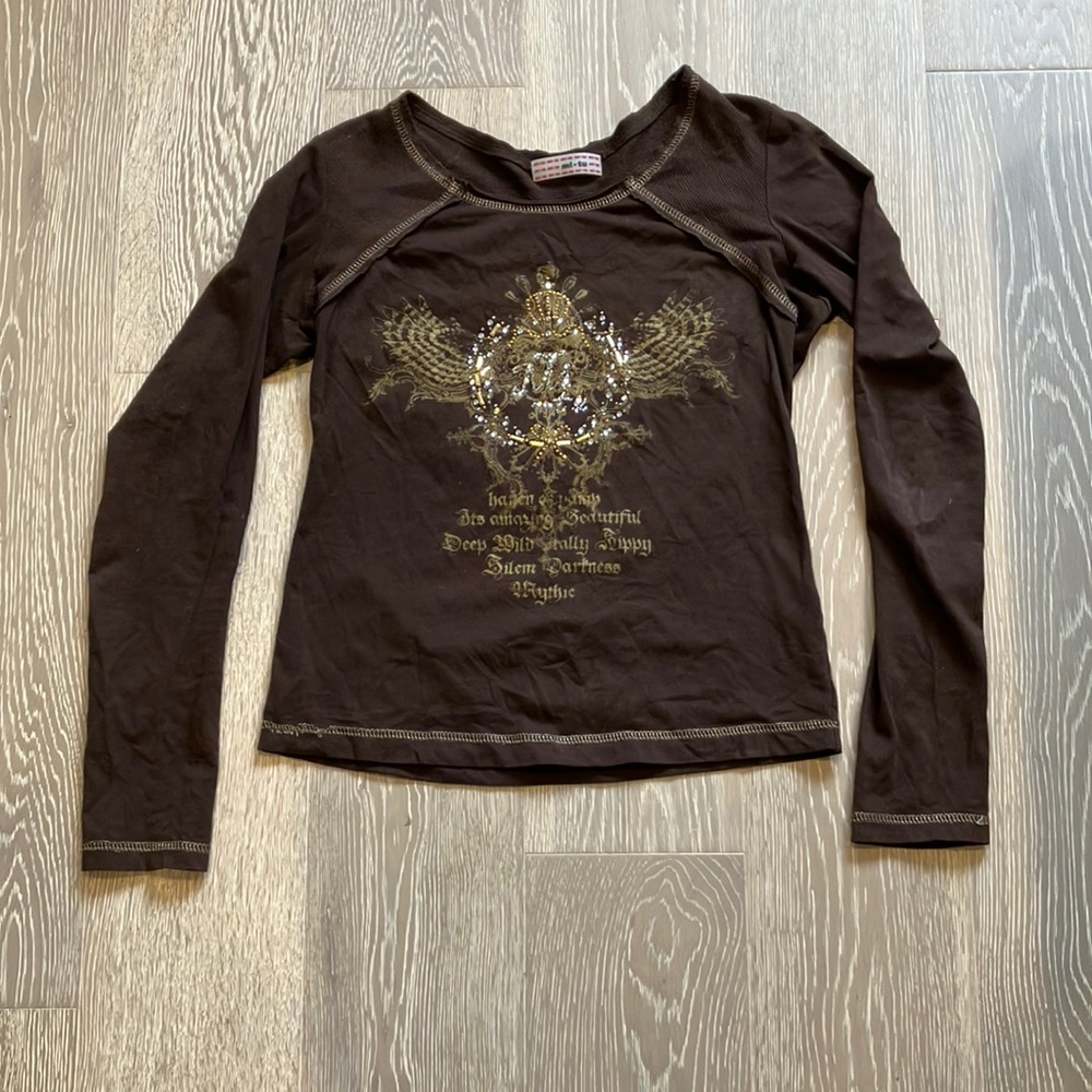 Mi-Tu Brown and Gold Shirt